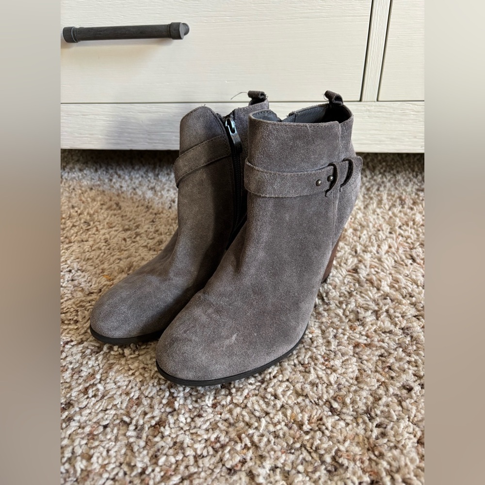 Michael Shannon Charcoal Suede Ankle Booties